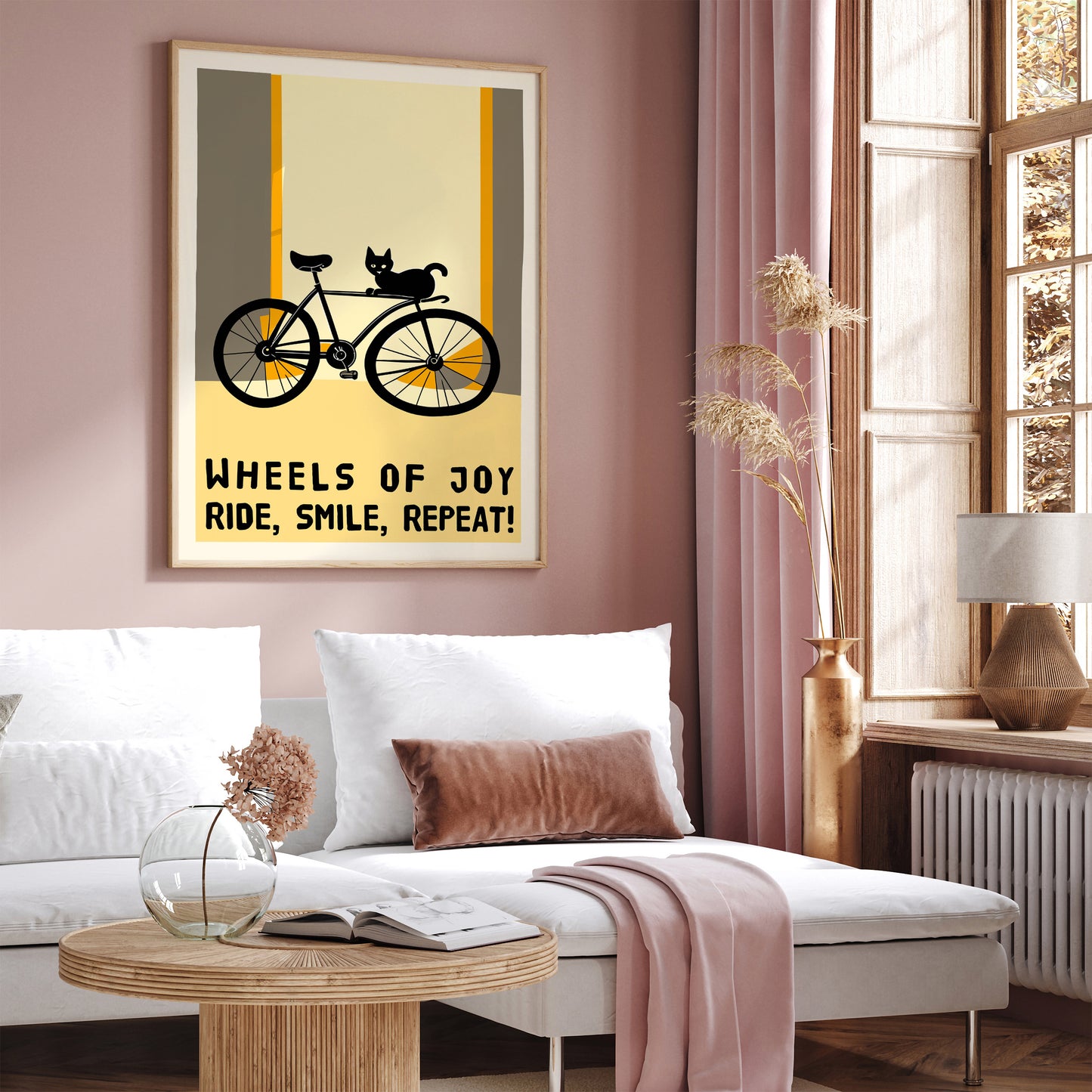 Motivational Cycling Cat Poster