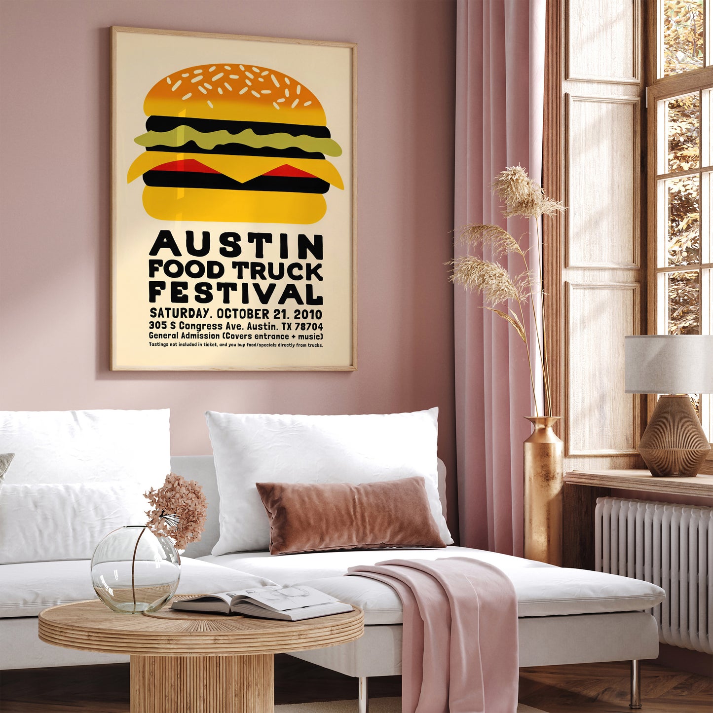 Austin Texas Food Truck Festival Cheeseburger Poster