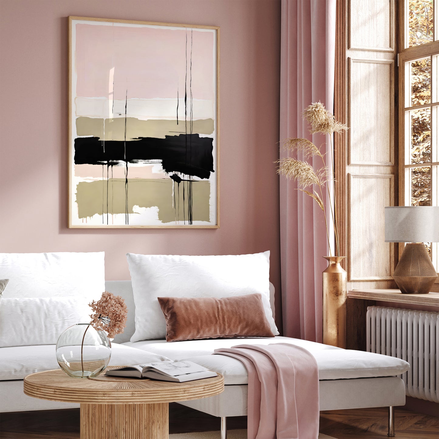 Abstract Pastel Pink Wall Art for Unique Home Decor