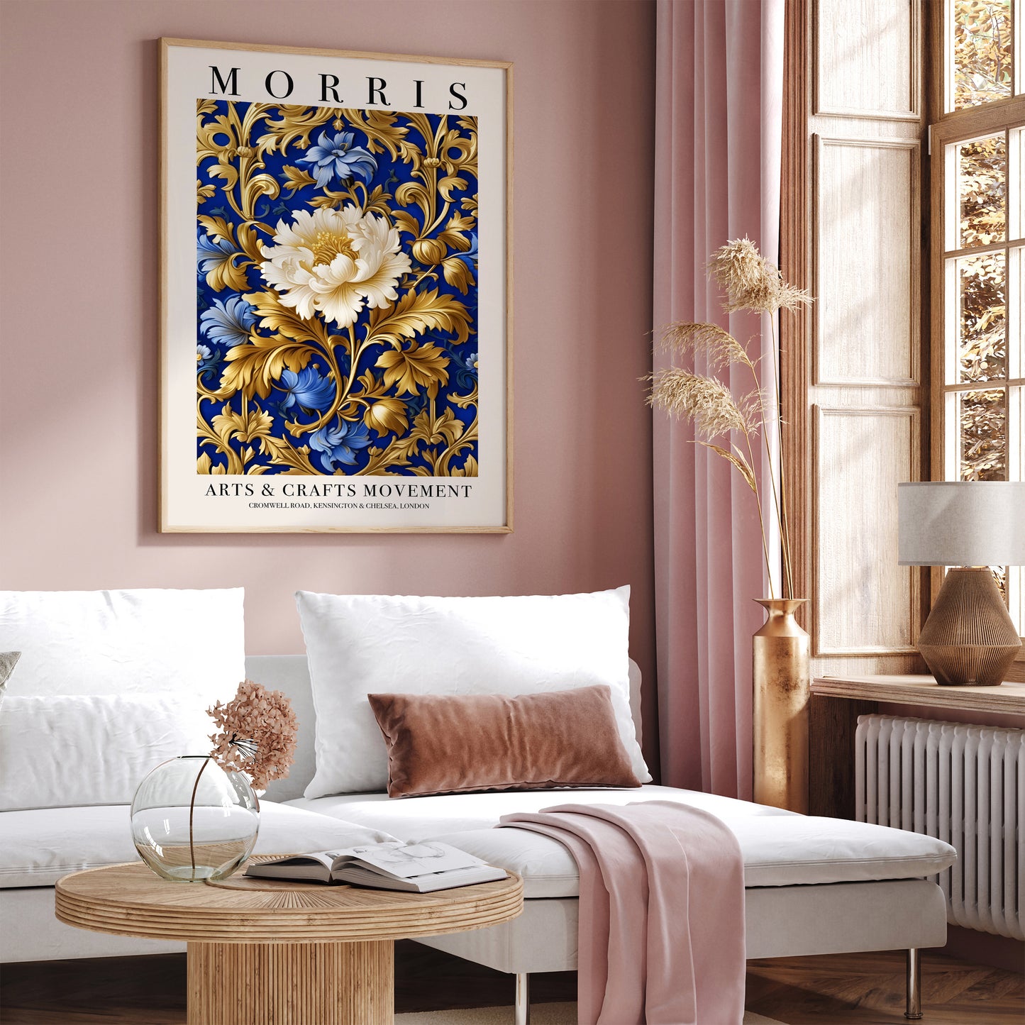 William Morris Gold and Blue Floral Wall Art