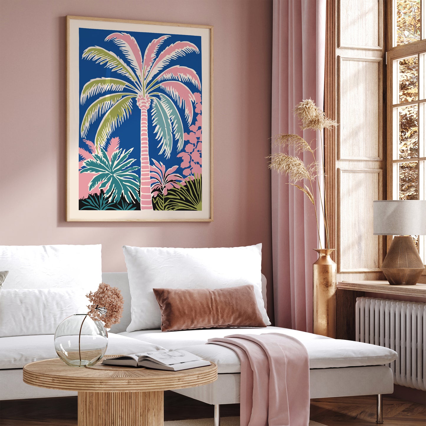 Colorful Tropical Palm Tree Poster