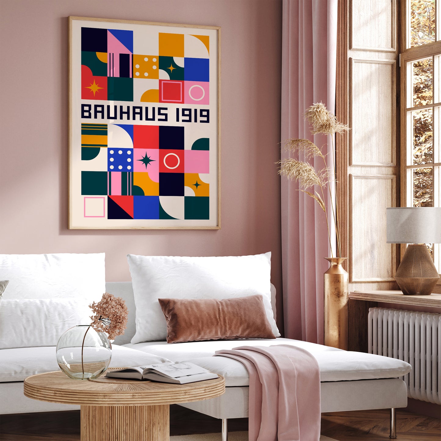 Mid Century Modern Colorful Bauhaus Art Print