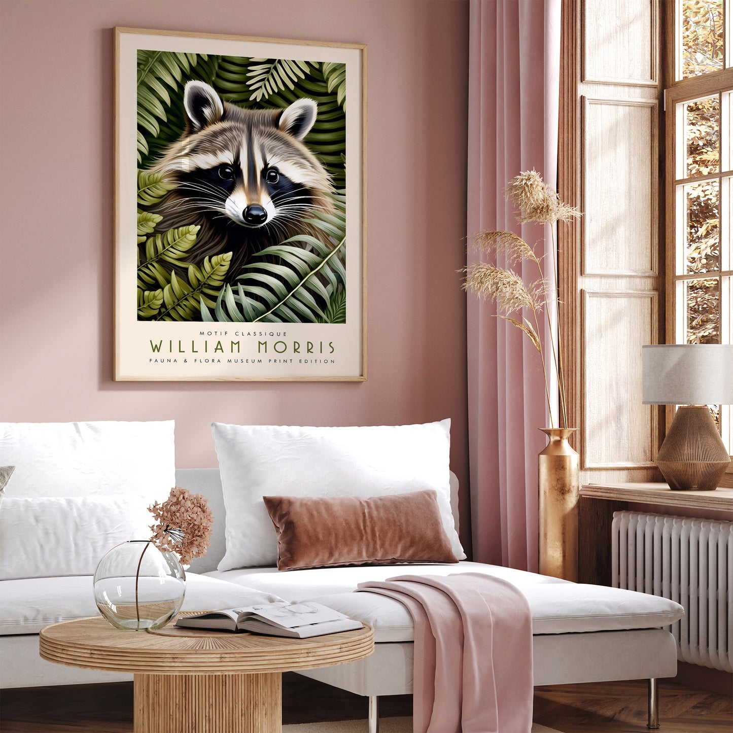 Cute Racoon Green Wall Art
