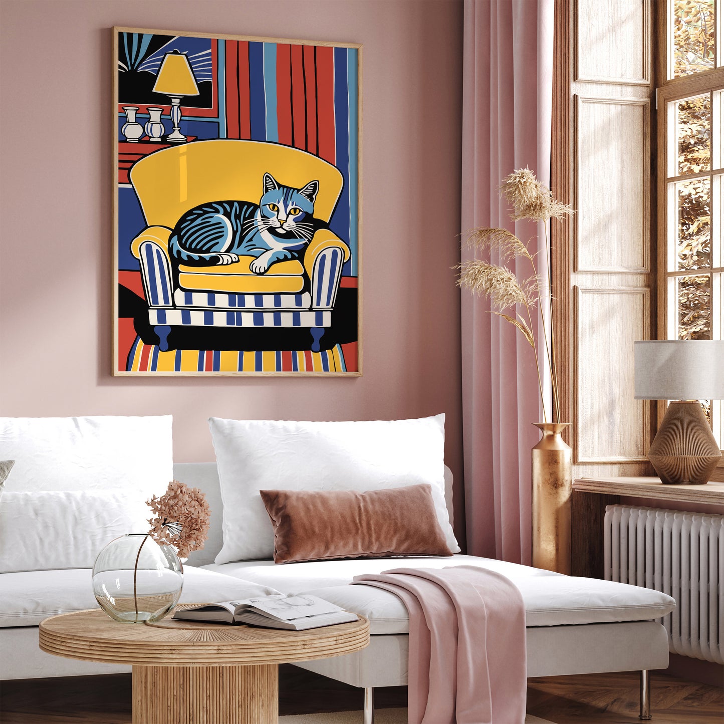 Cozy at Home Cat Poster