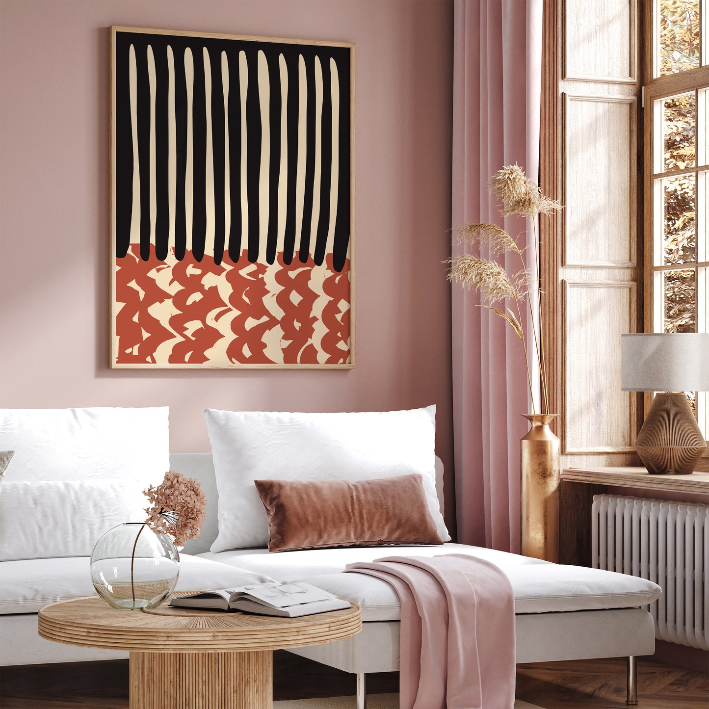 Mid-Century Modern Stripes Wall Art Print