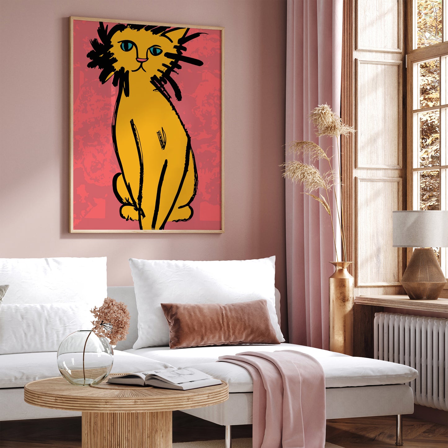 Quirky Cat 80s Poster
