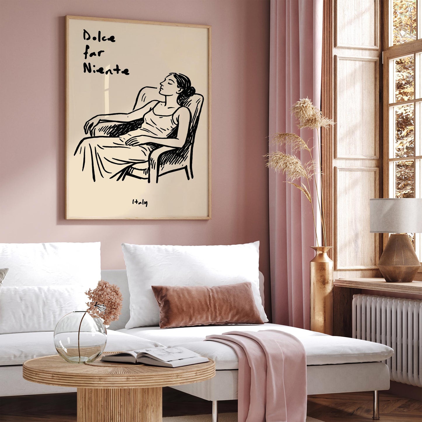 Dolce Far Niente Italy Poster - Sleeping Woman Wall Art Print