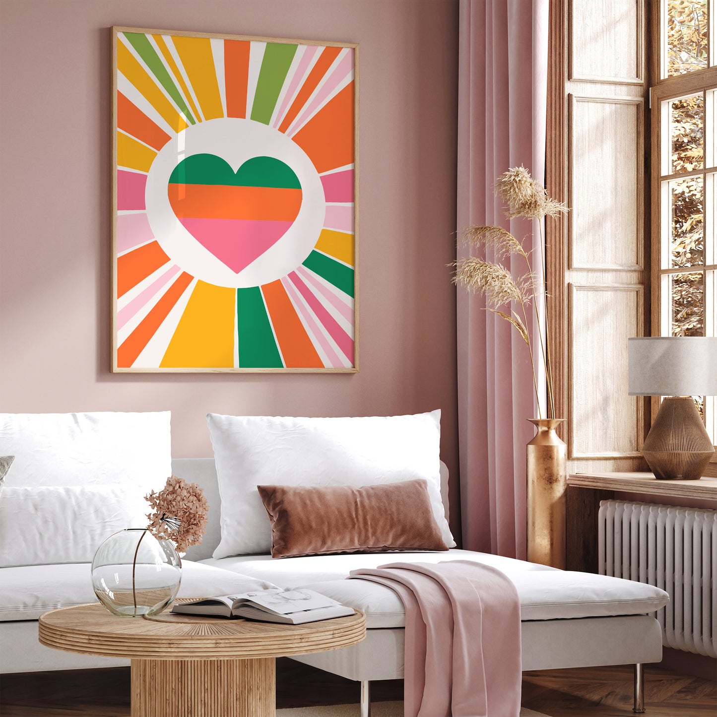 Colorful Pop Art Sunny Heart Poster