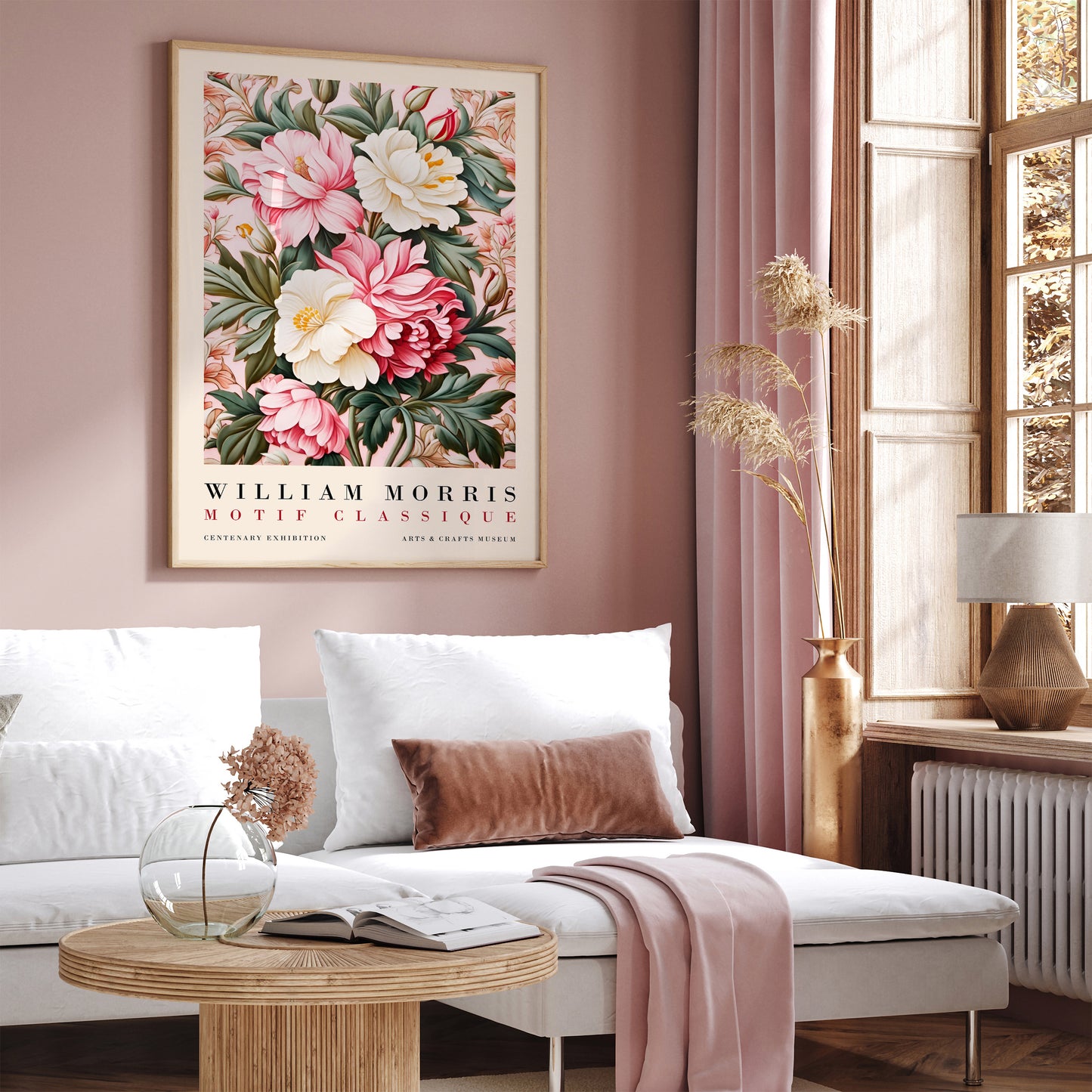 Romantic Pink Floral Morris Wall Art 2024