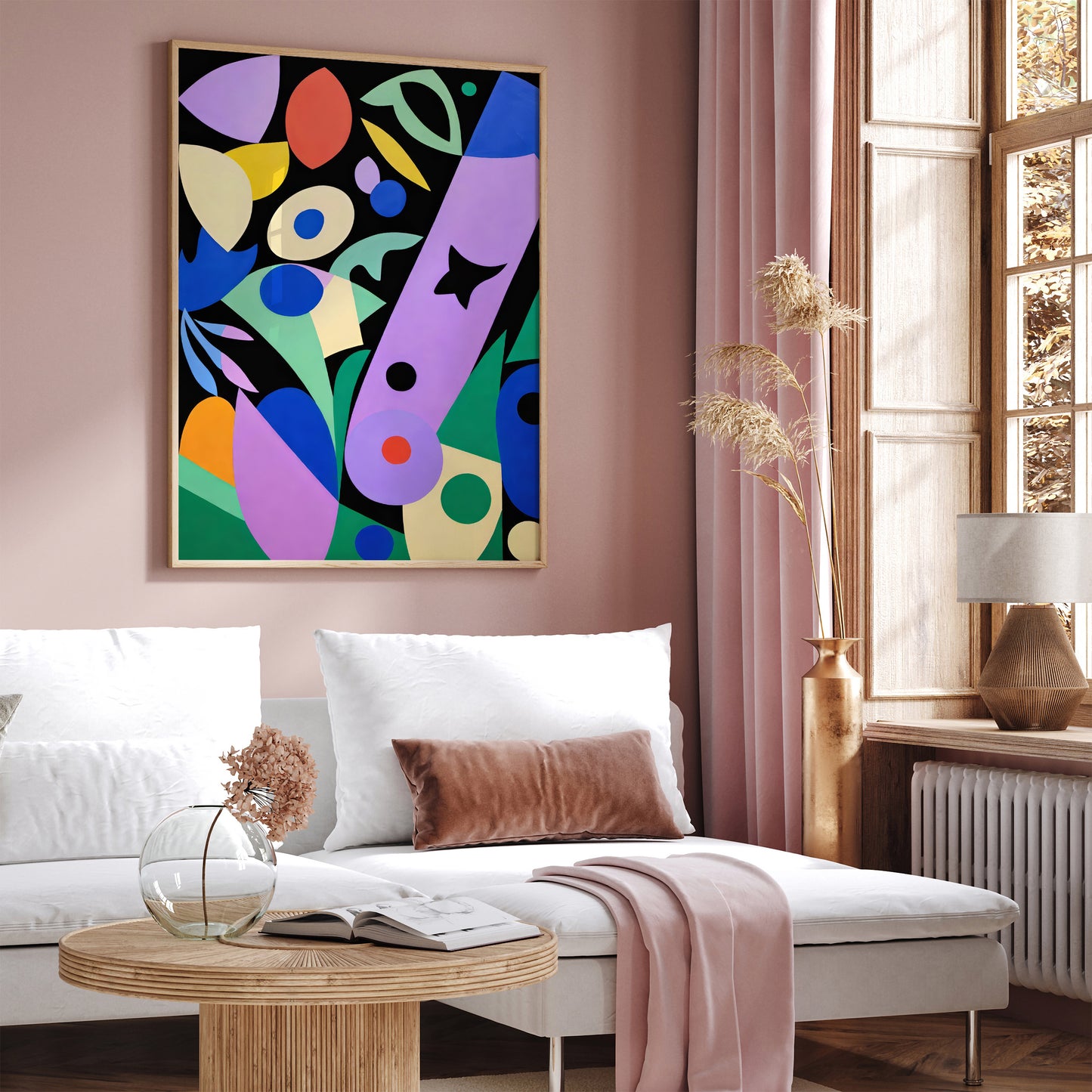 Mid Century Modern Abstract Art Print 2025