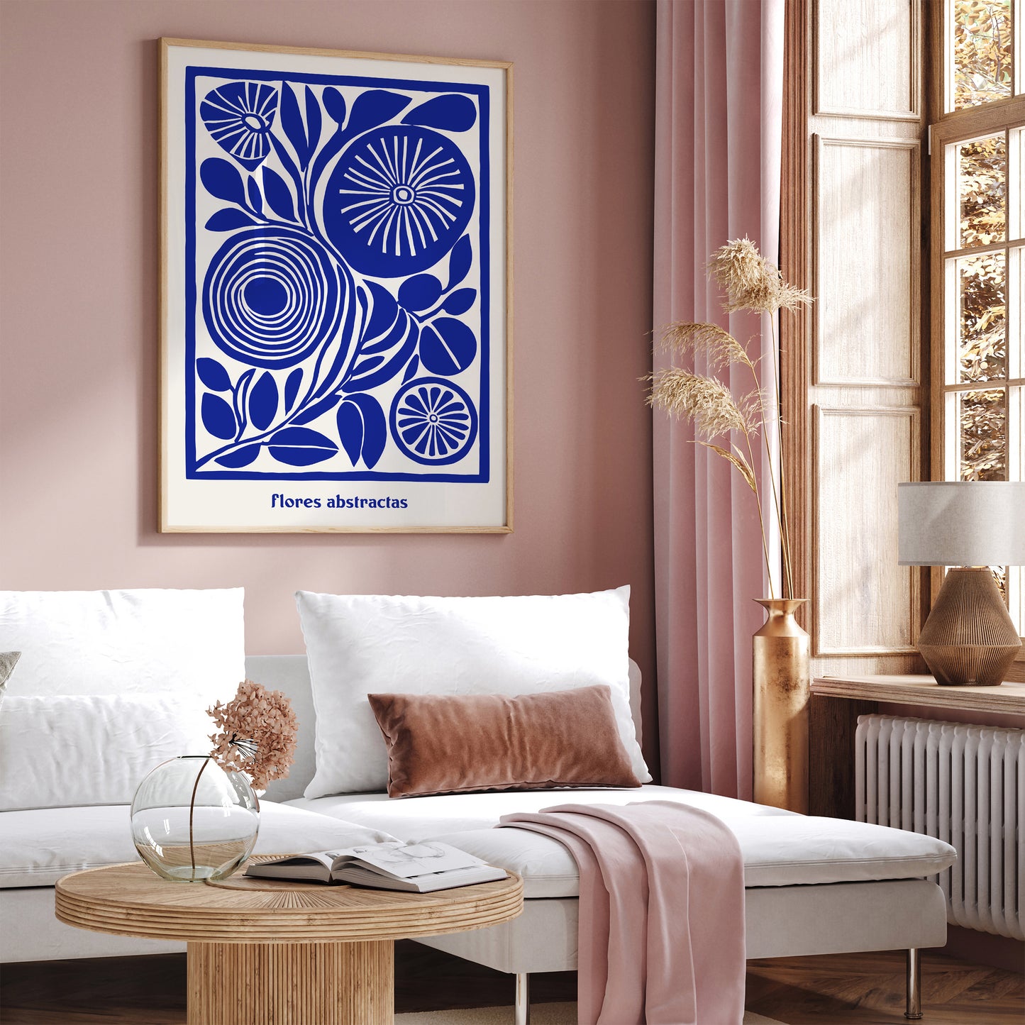 Flores Abstractas Blue Poster