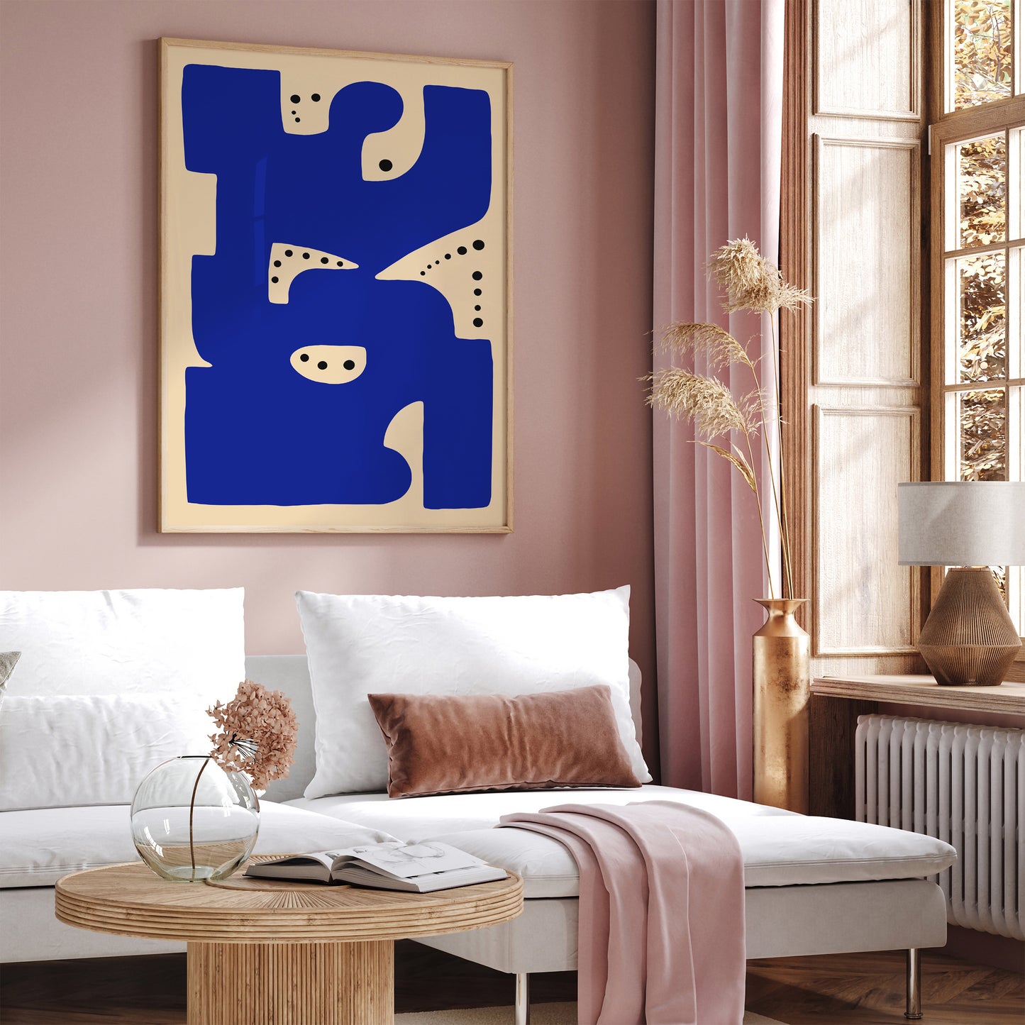 Blue Abstract Shape Art Print 2025