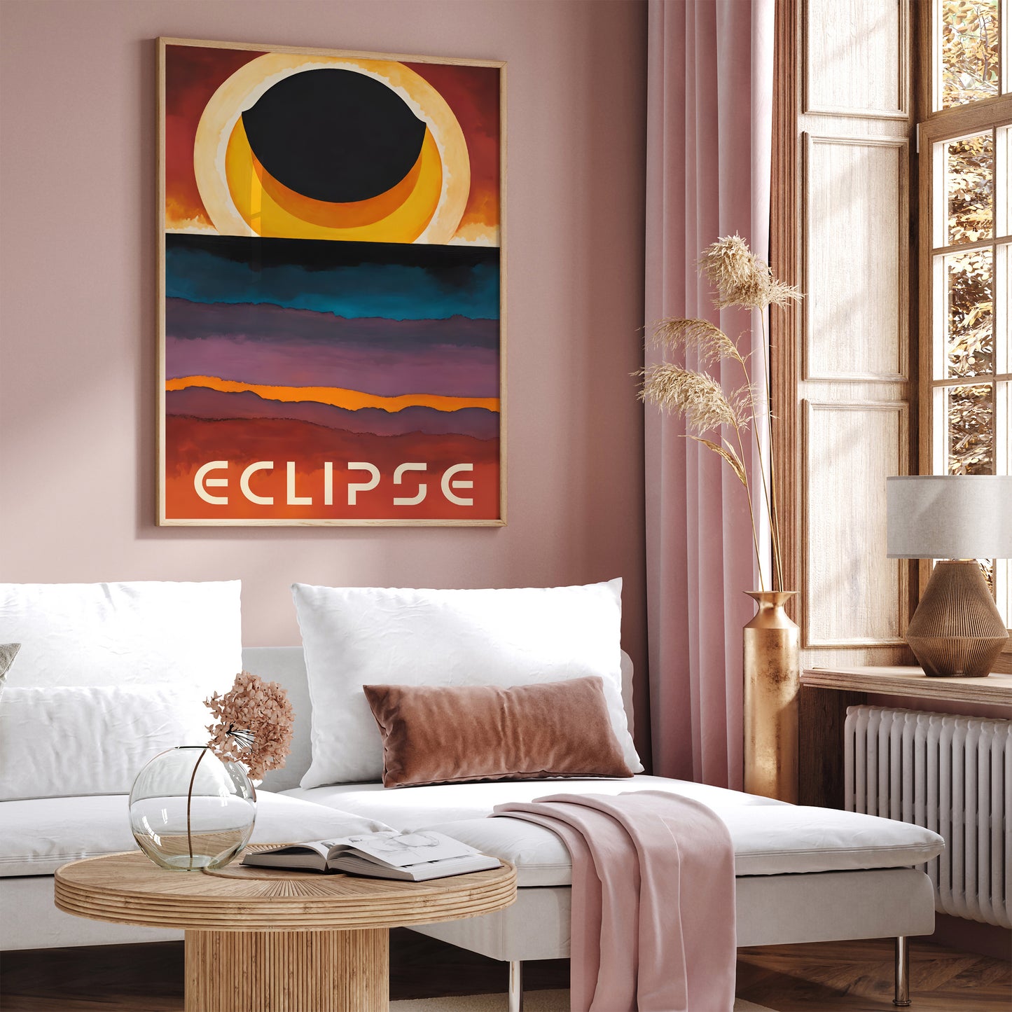 Solar Eclipse Art Print - Minimalist Wall Decor