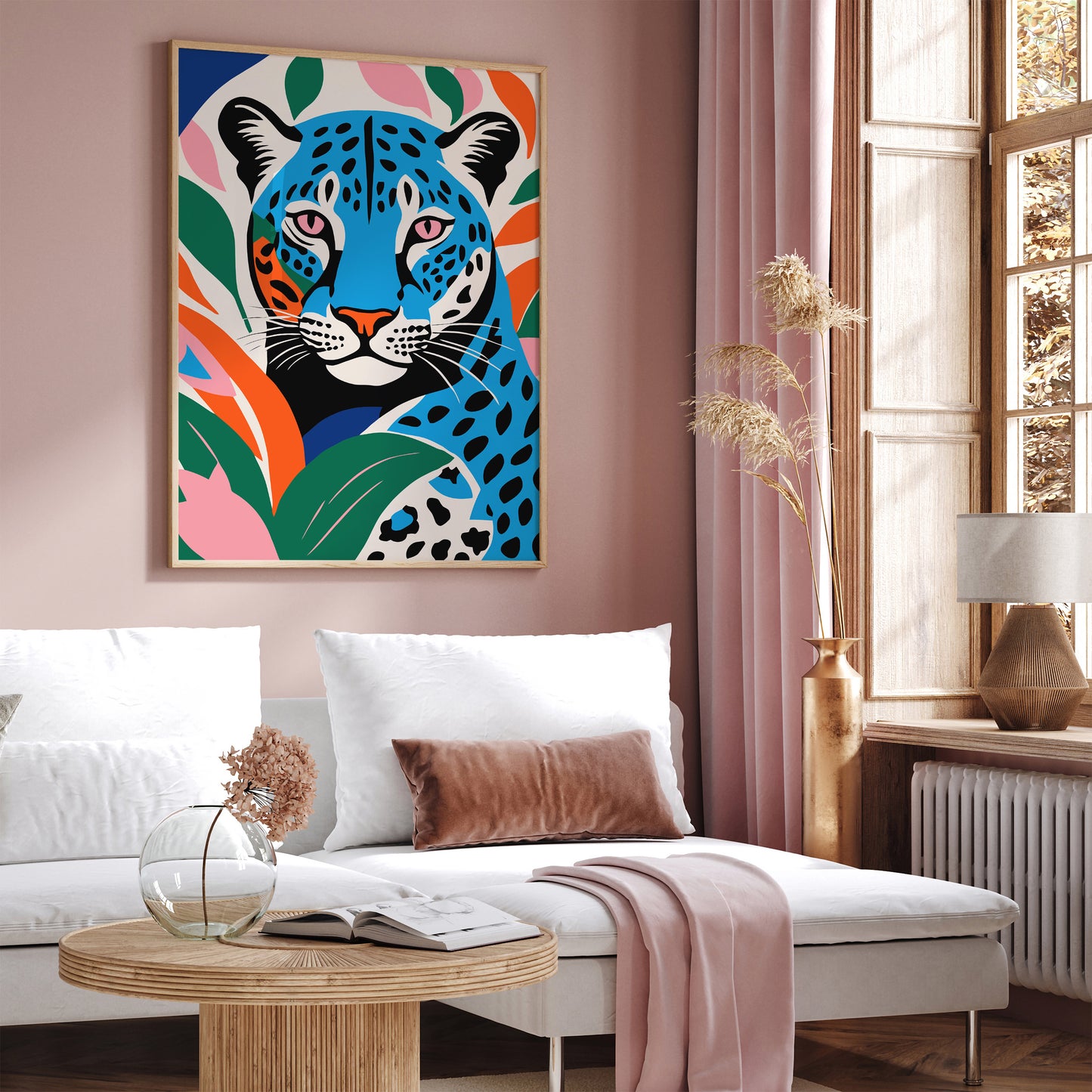 Colorful Print Cute Cheetah Wall Art