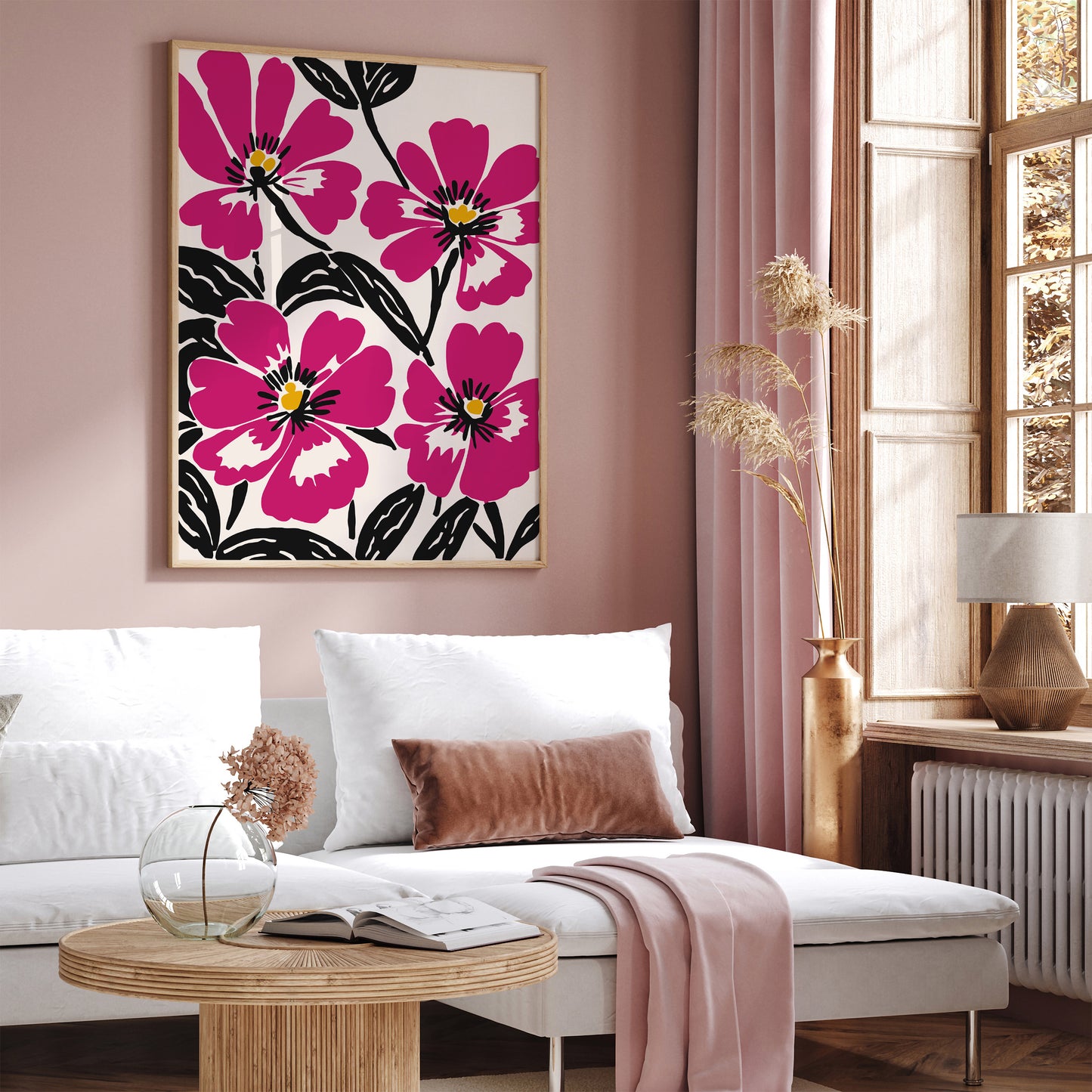Magenta Flowers Wall Art
