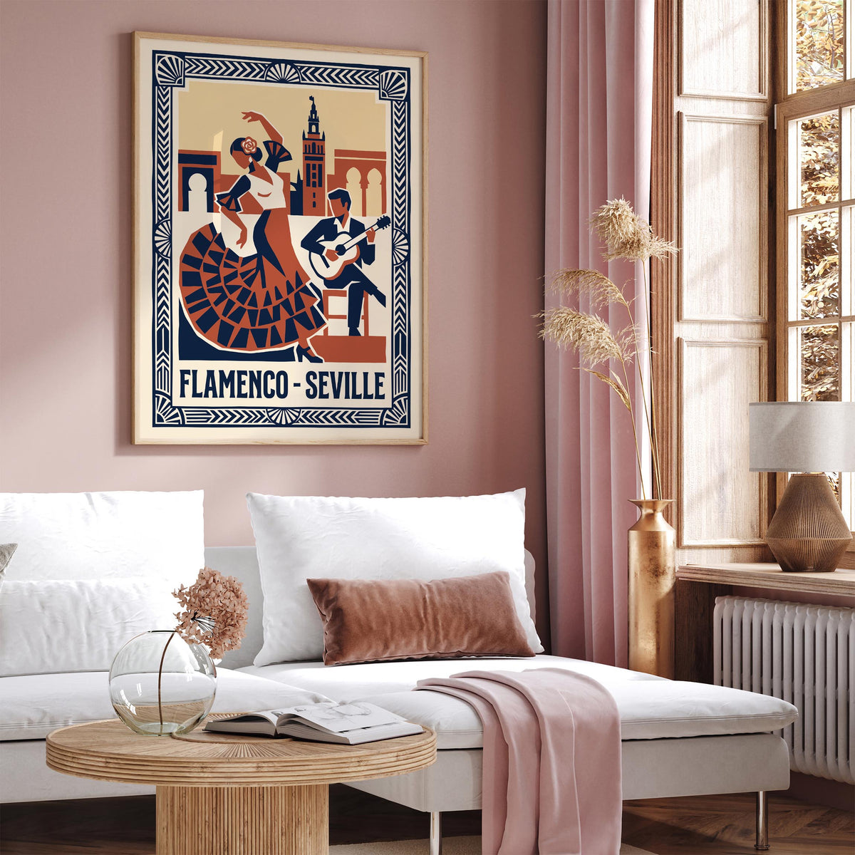 Seville Flamenco Retro Music Art Poster