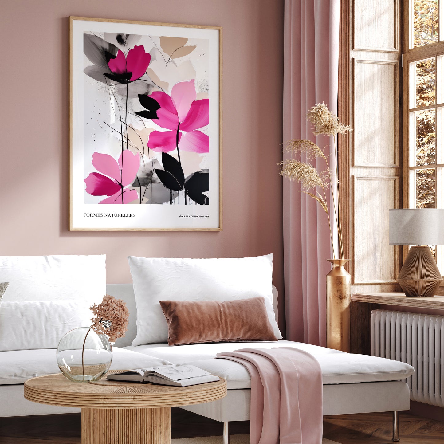 Floral Formes Naturelles Magenta Poster