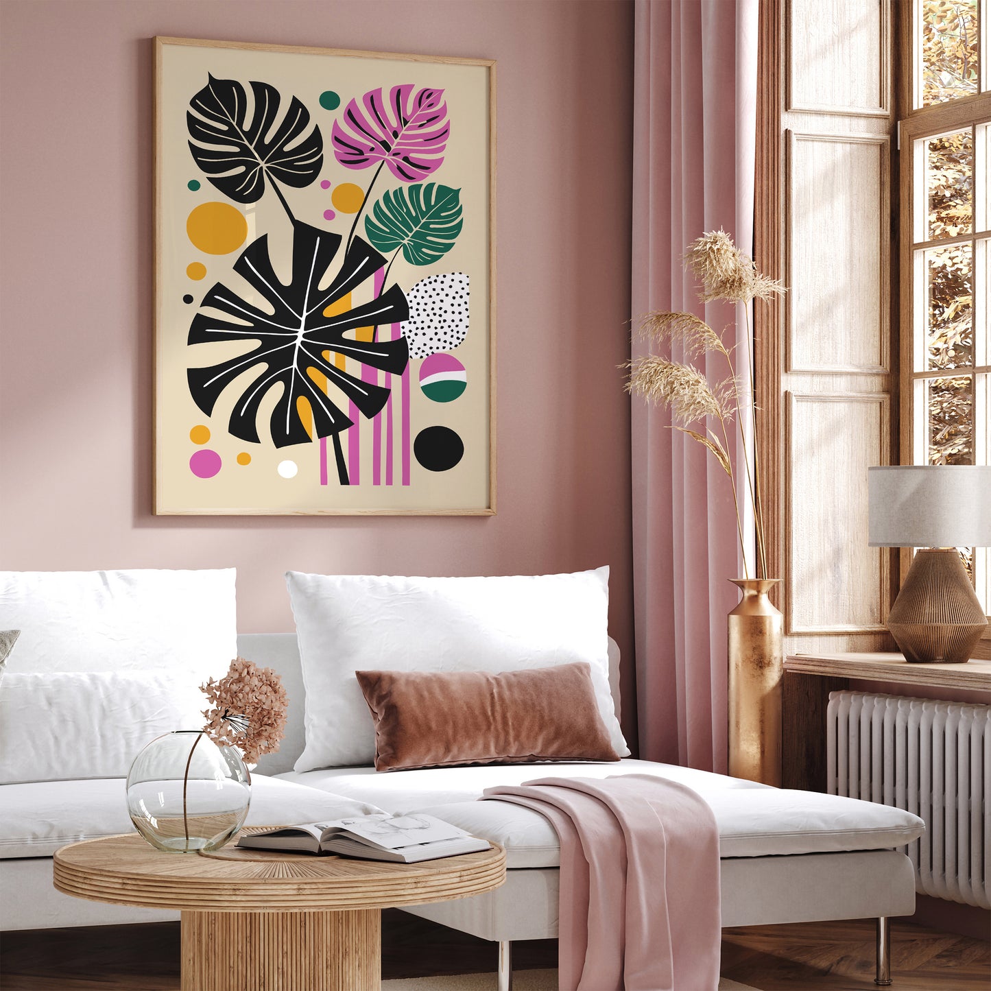 Contemporary Art Monstera Leaves Print