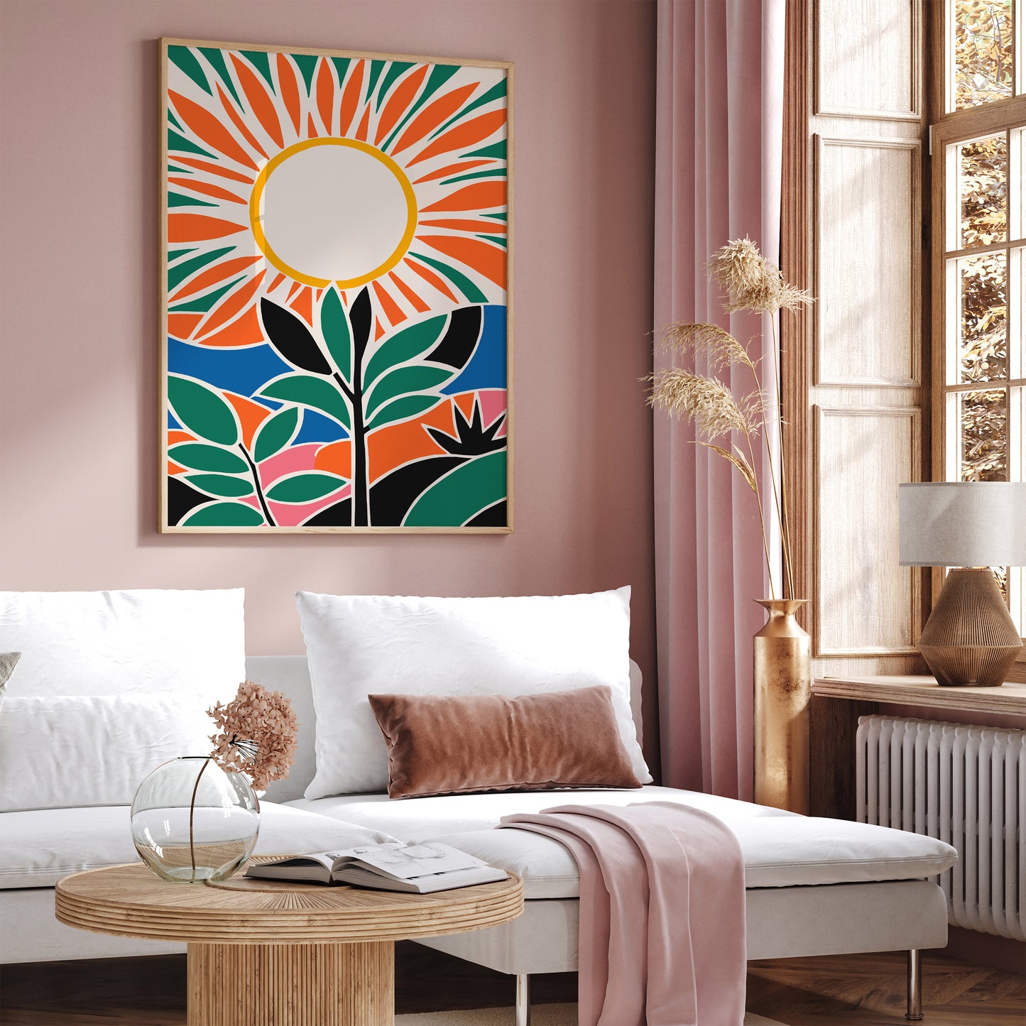 Mid Century Modern Sunshine Scenic Art Print