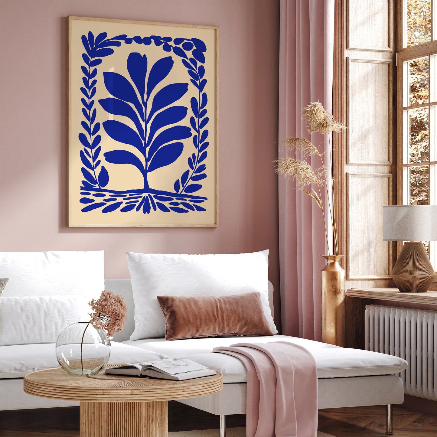 Blue Big Leaf Wall Art 2025