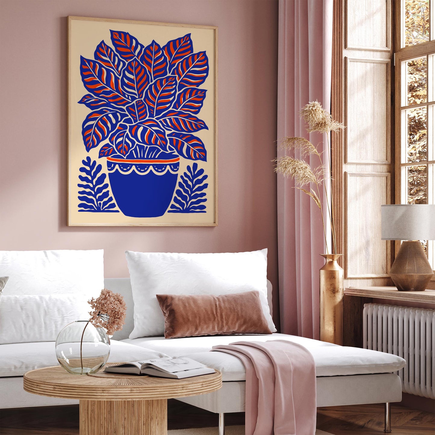 Calathea Plant Blue Poster