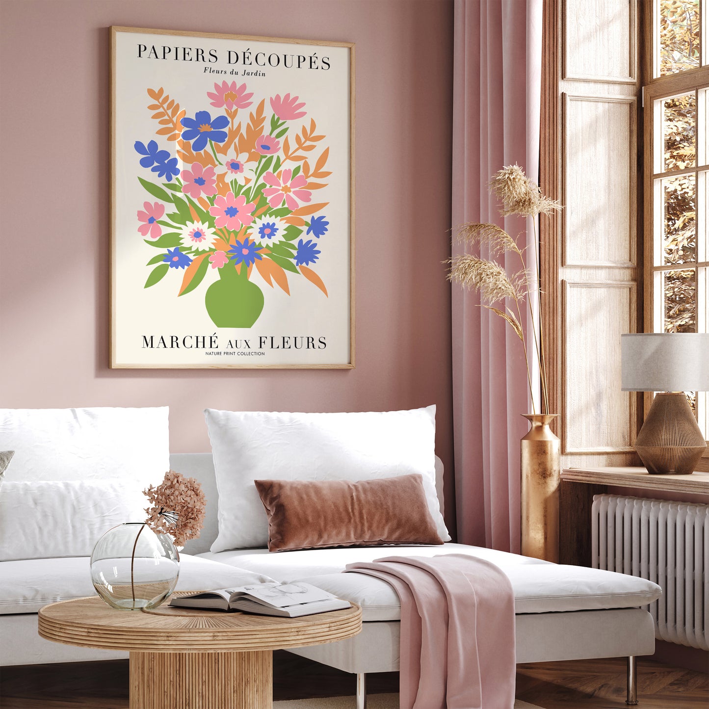 Papiers Decoupes Pastel Bouquet of Flowers Art Print