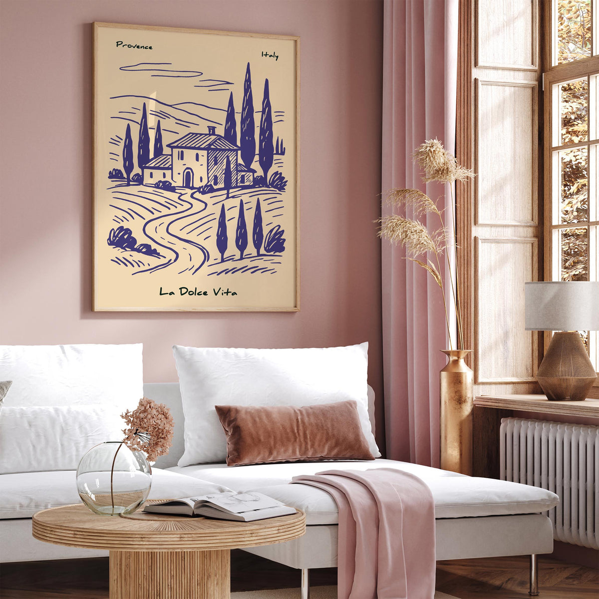 Vintage Italy Provence Purple Travel Poster