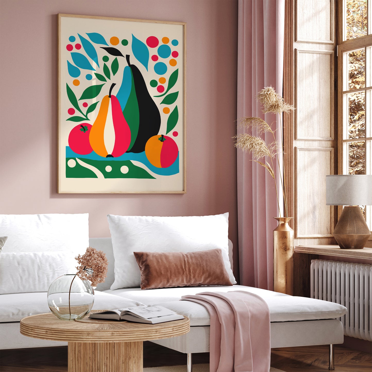 Colorful Shapes of Fruit Kitchen Art Print