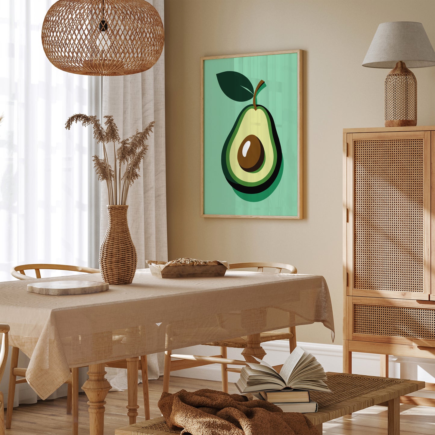 Avocado Minimalist Kitchen Wall Art