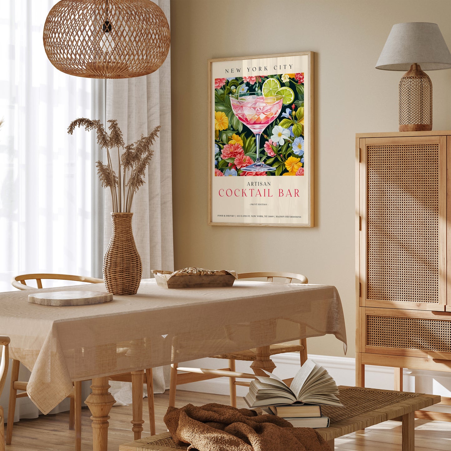 Coctail Bar NYC Art Print - Bar Wall Decor