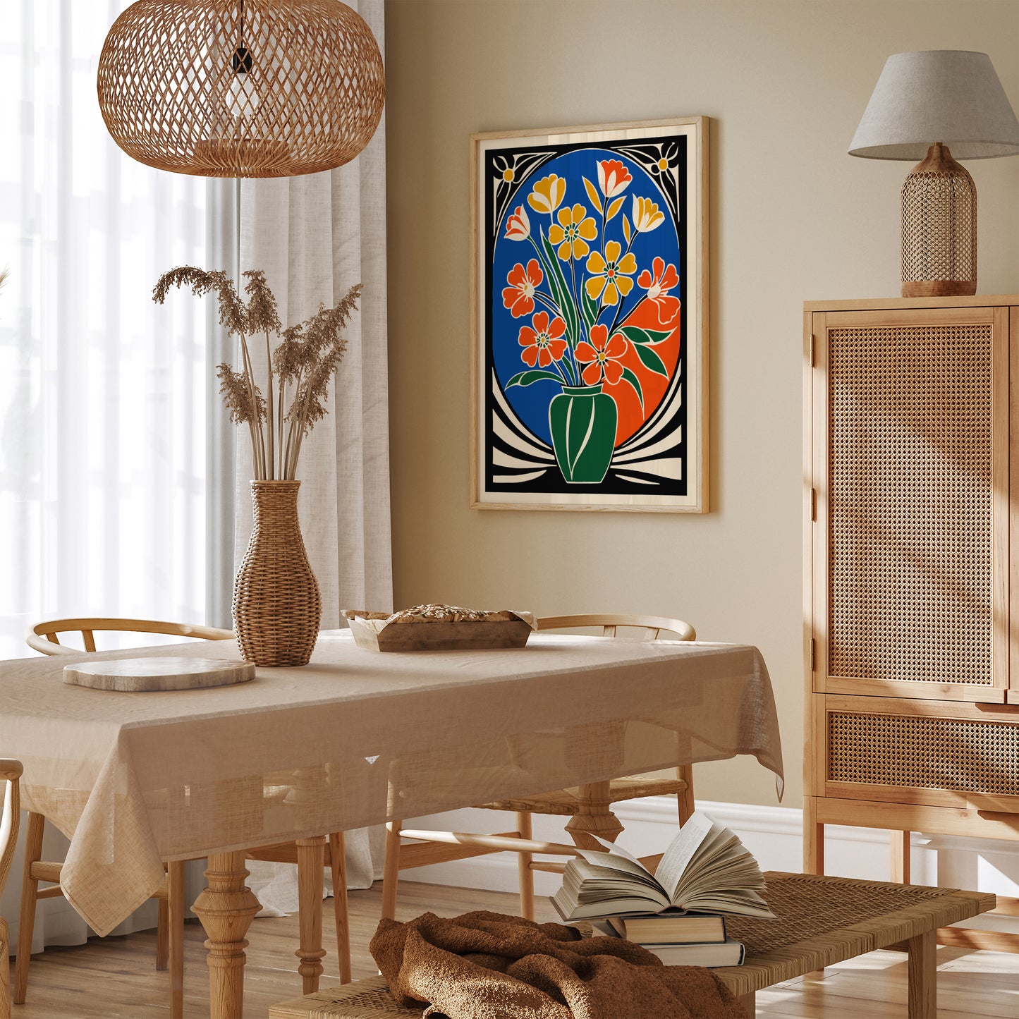 Art Deco Bouquet of Flowers Art Print