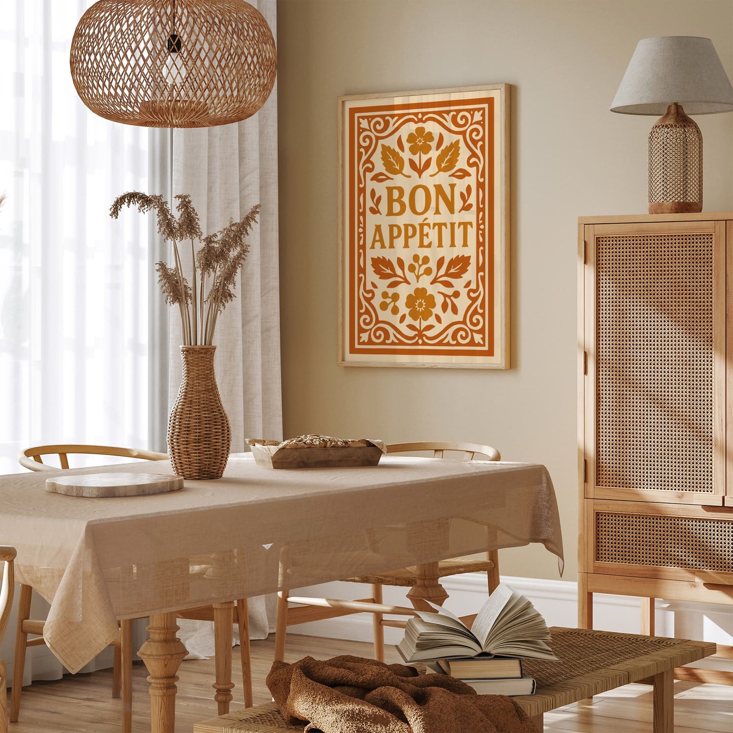 Bon Appetit Quote Wall Art - Kitchen Rococo Wall Decor