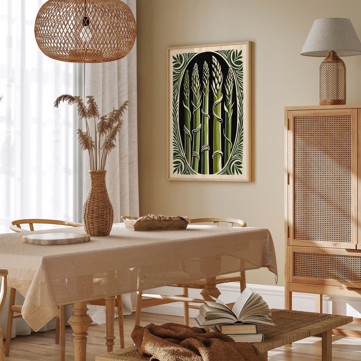 Asparagus Rococo Style Kitchen Wall Art Poster