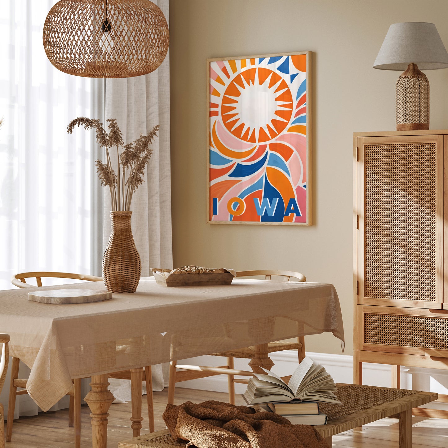 Iowa Colorful Sunset Art Print - Trendy Wall Art 2024