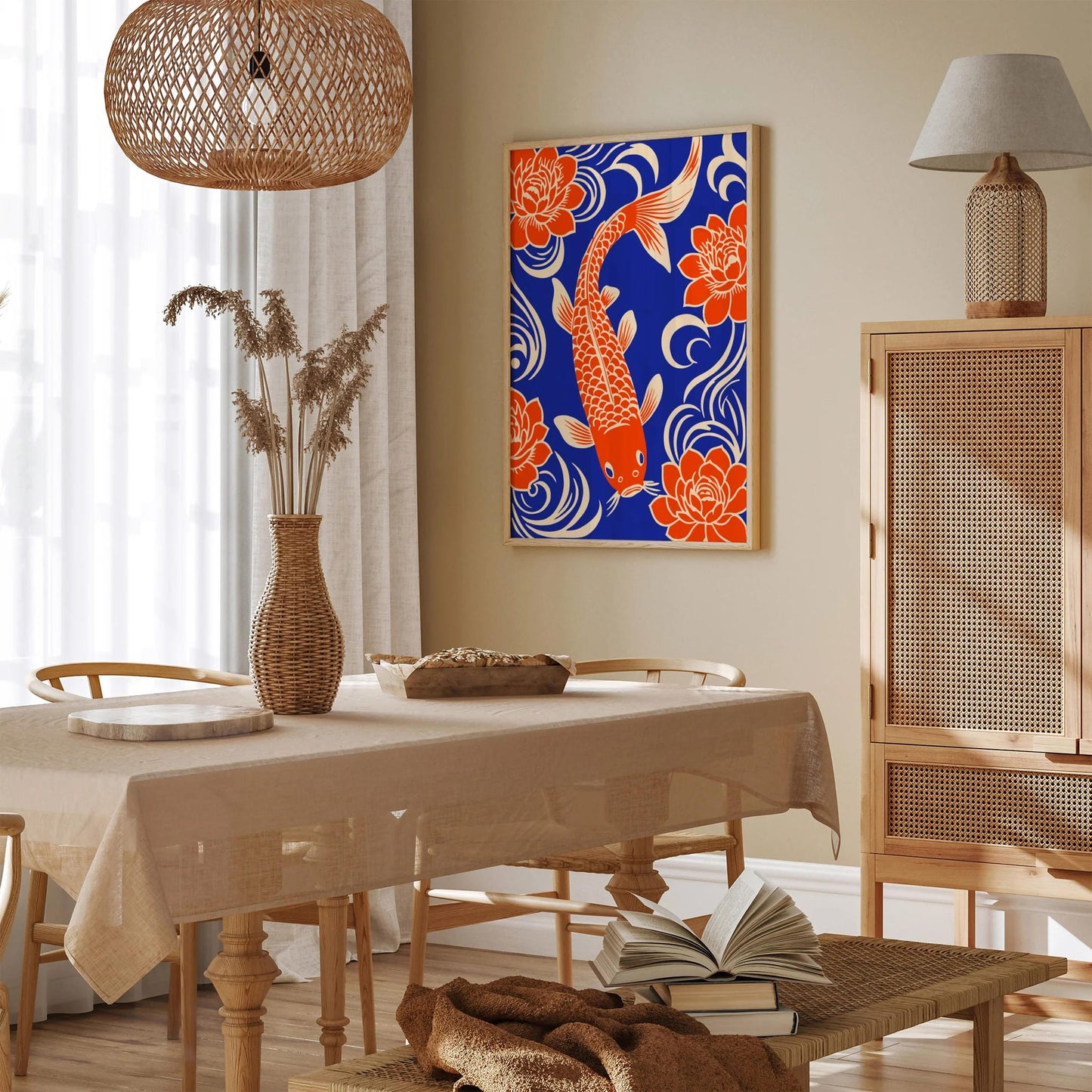 Blue Orange Fish Wall Art – Pond Nature Print