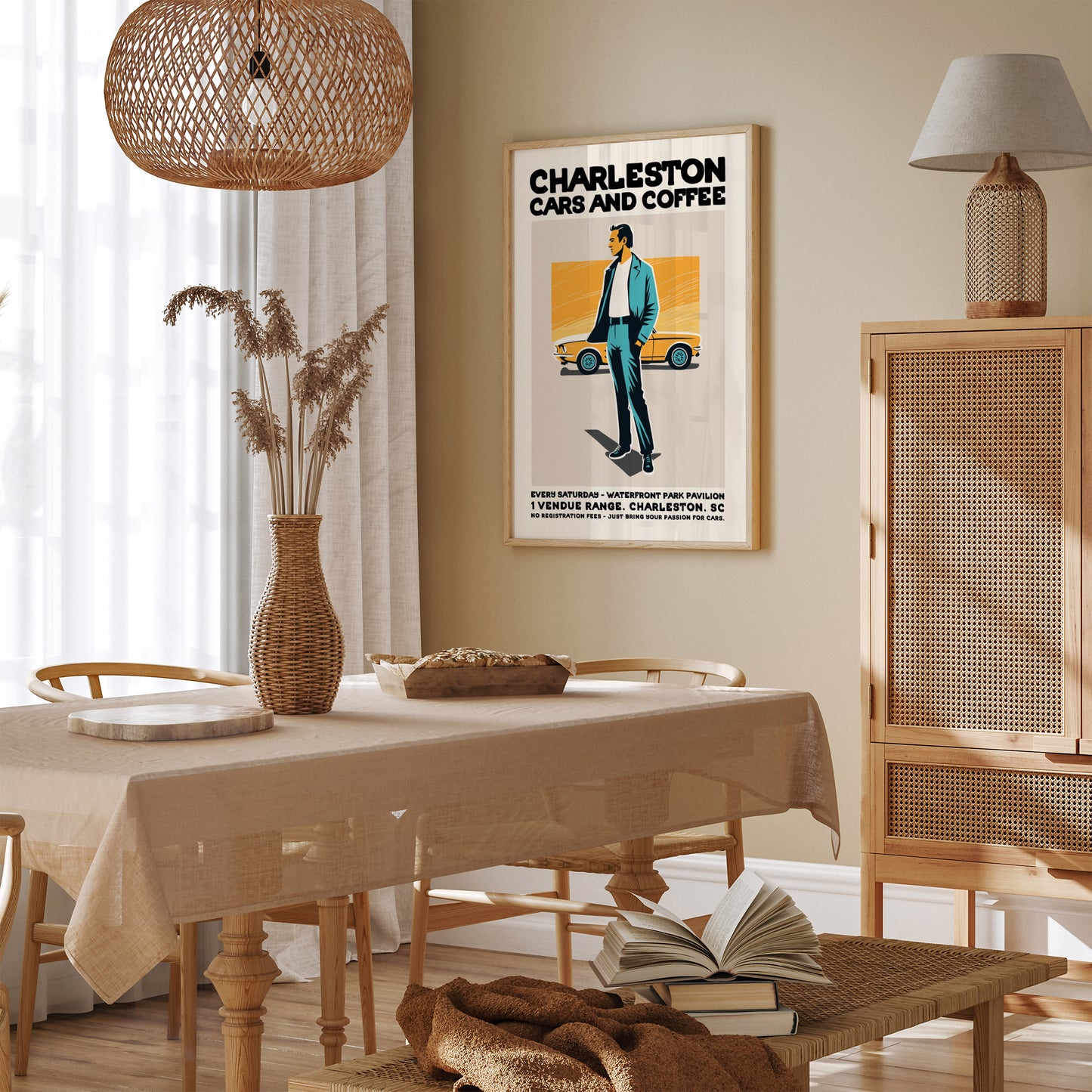 Charleston Cars & Coffee Poster Petrolhead Gift