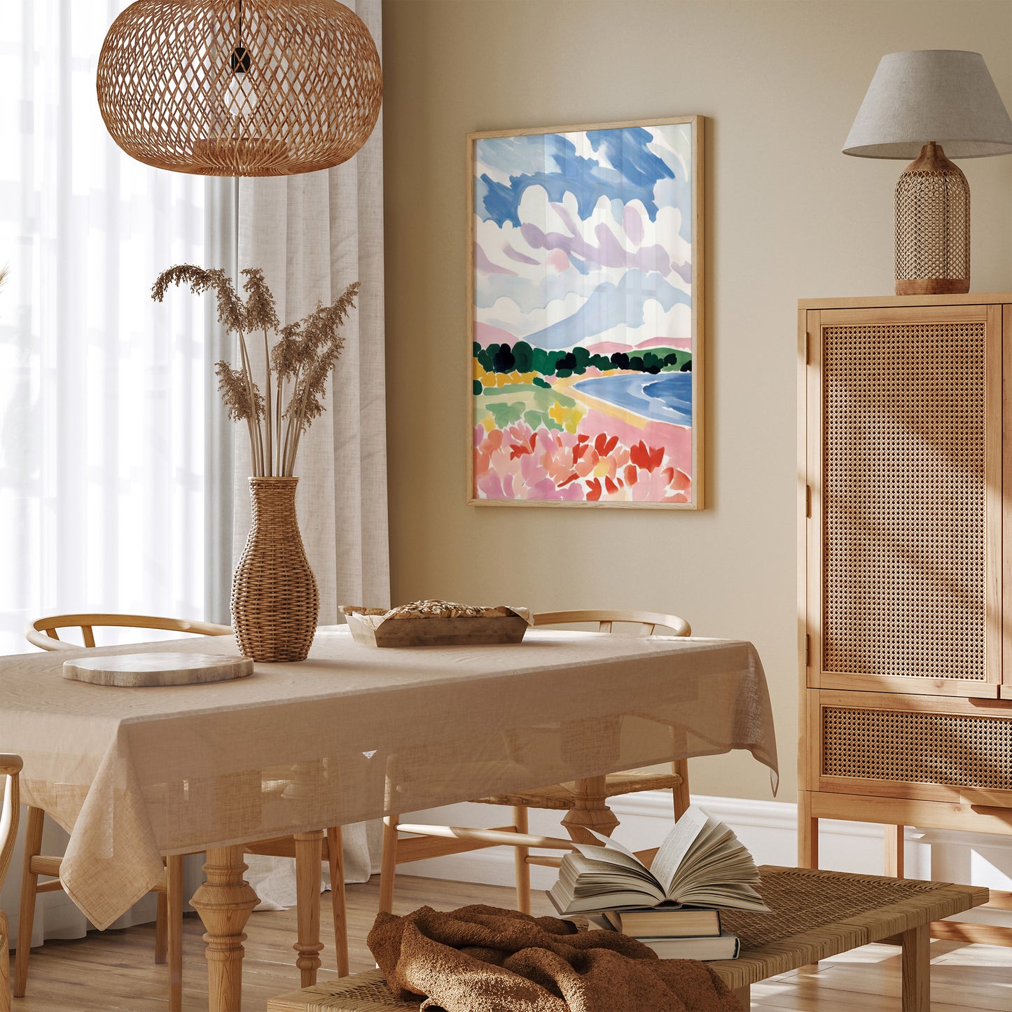 Landscape Art - Colorful Mountain Painting Art Print