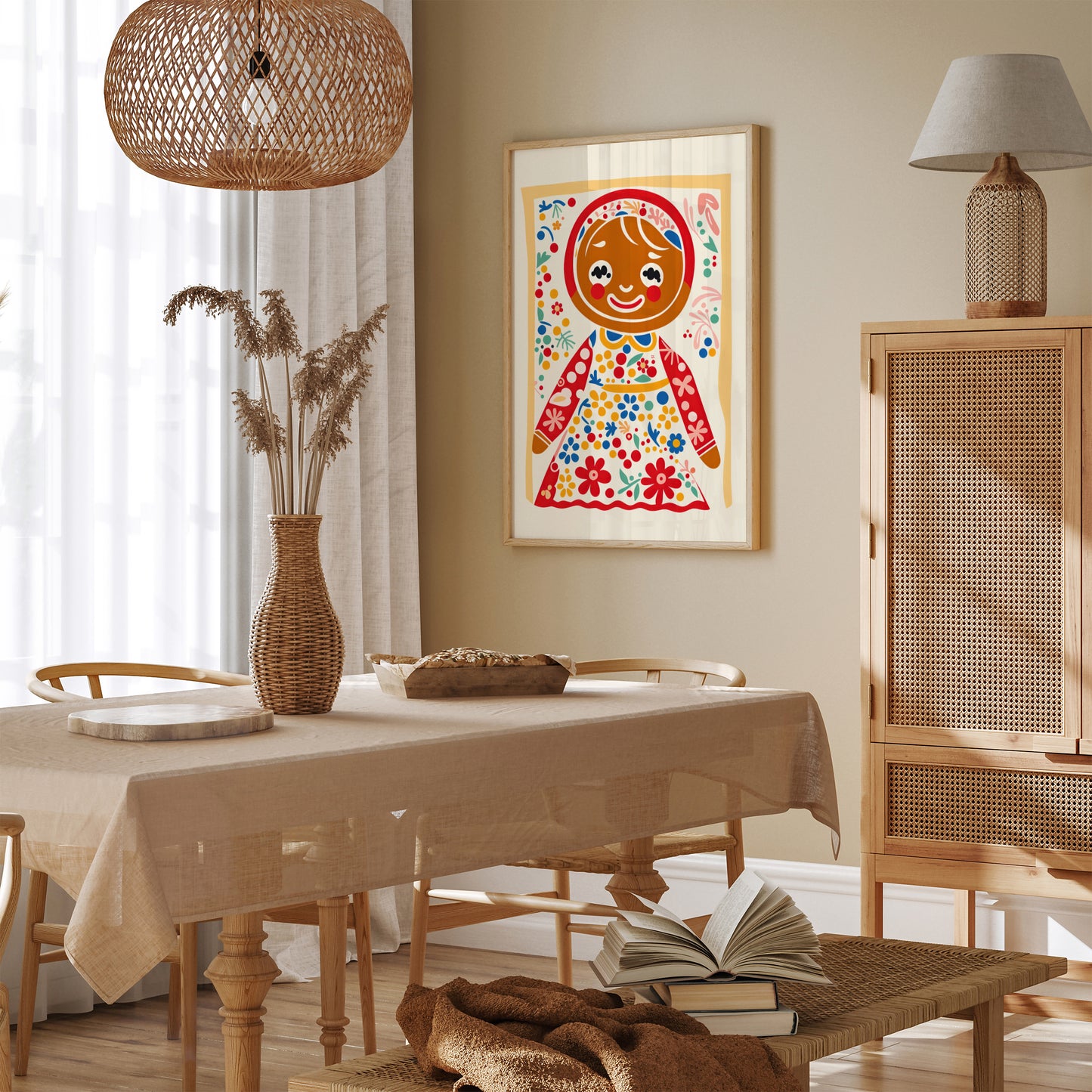 Gingerbread Girl Cute Wall Art Print