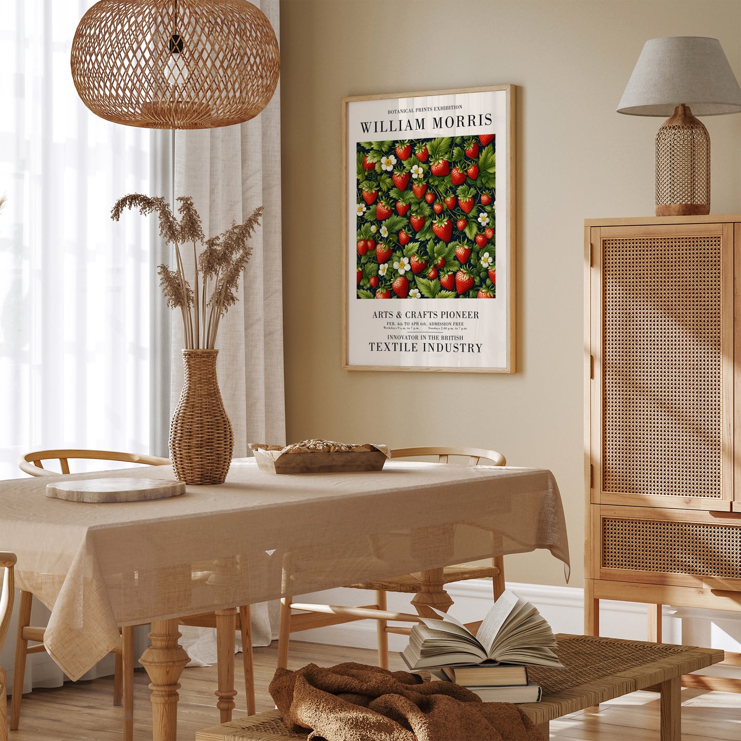 Strawberries Botanical Kitchen Art Print