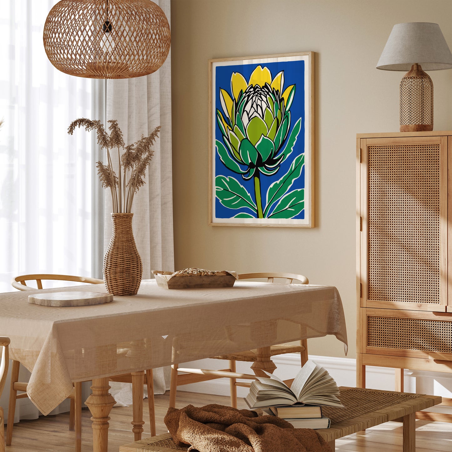 Blue Artichoke Nature Print