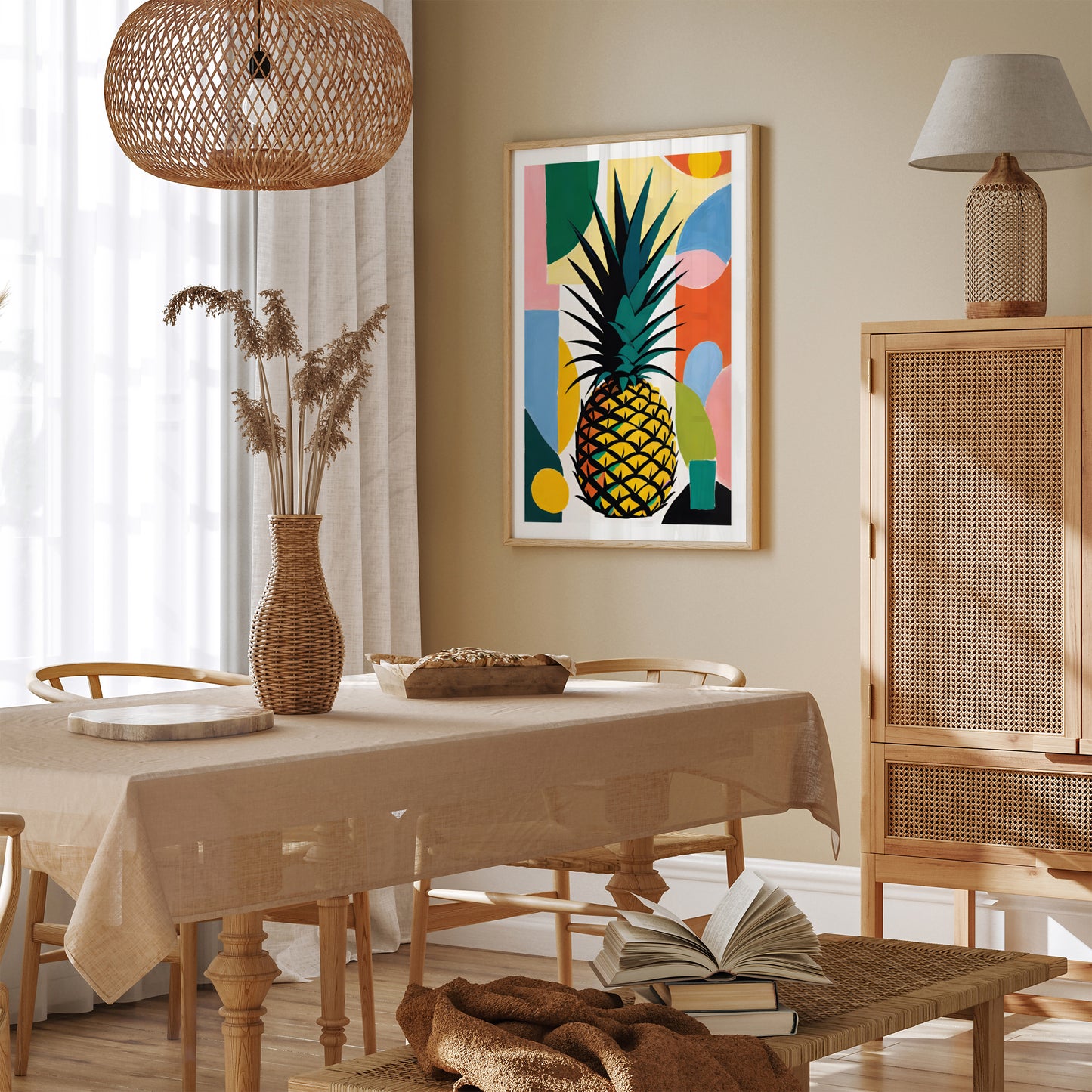 Tropical Fruit Poster - Abstract Pineapple Wall Decor