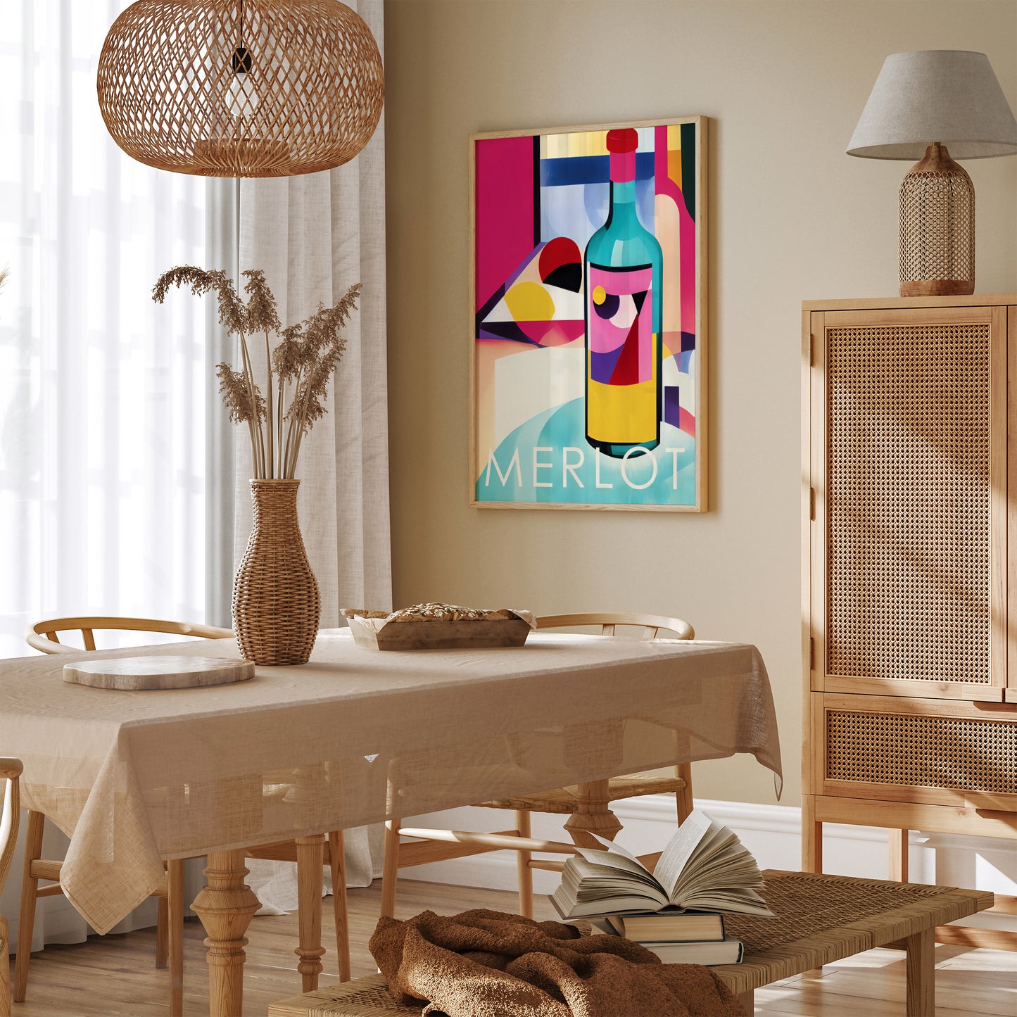 Merlot Art Deco Wine Poster