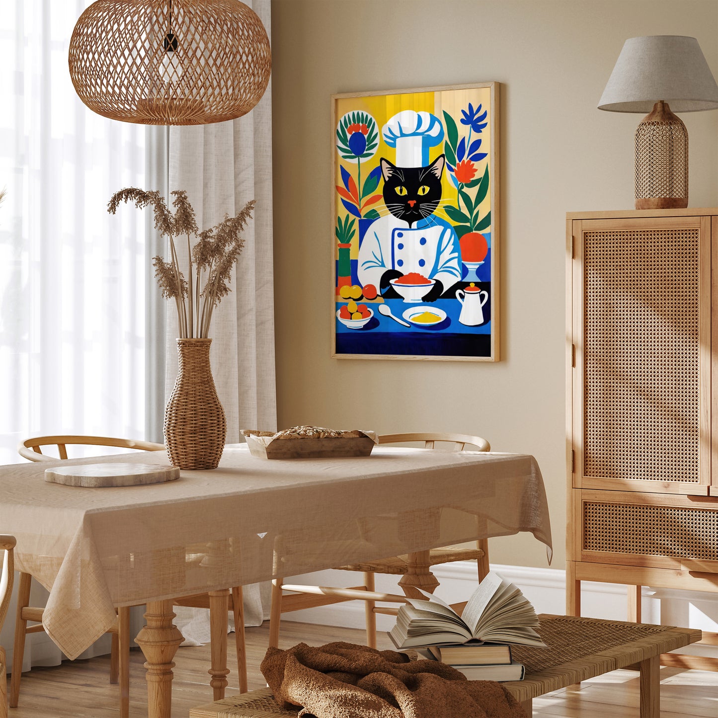 Cat Chef Kitchen Wall Art Decor 2025