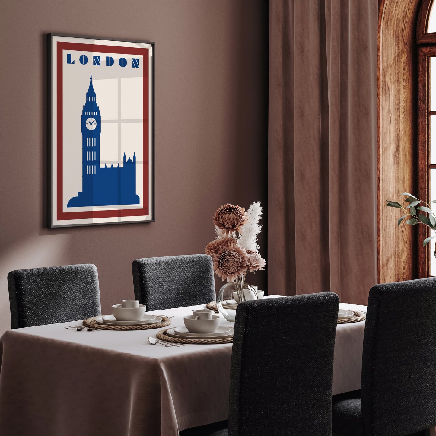 London Travel Poster - Modern Minimalist Wall Art