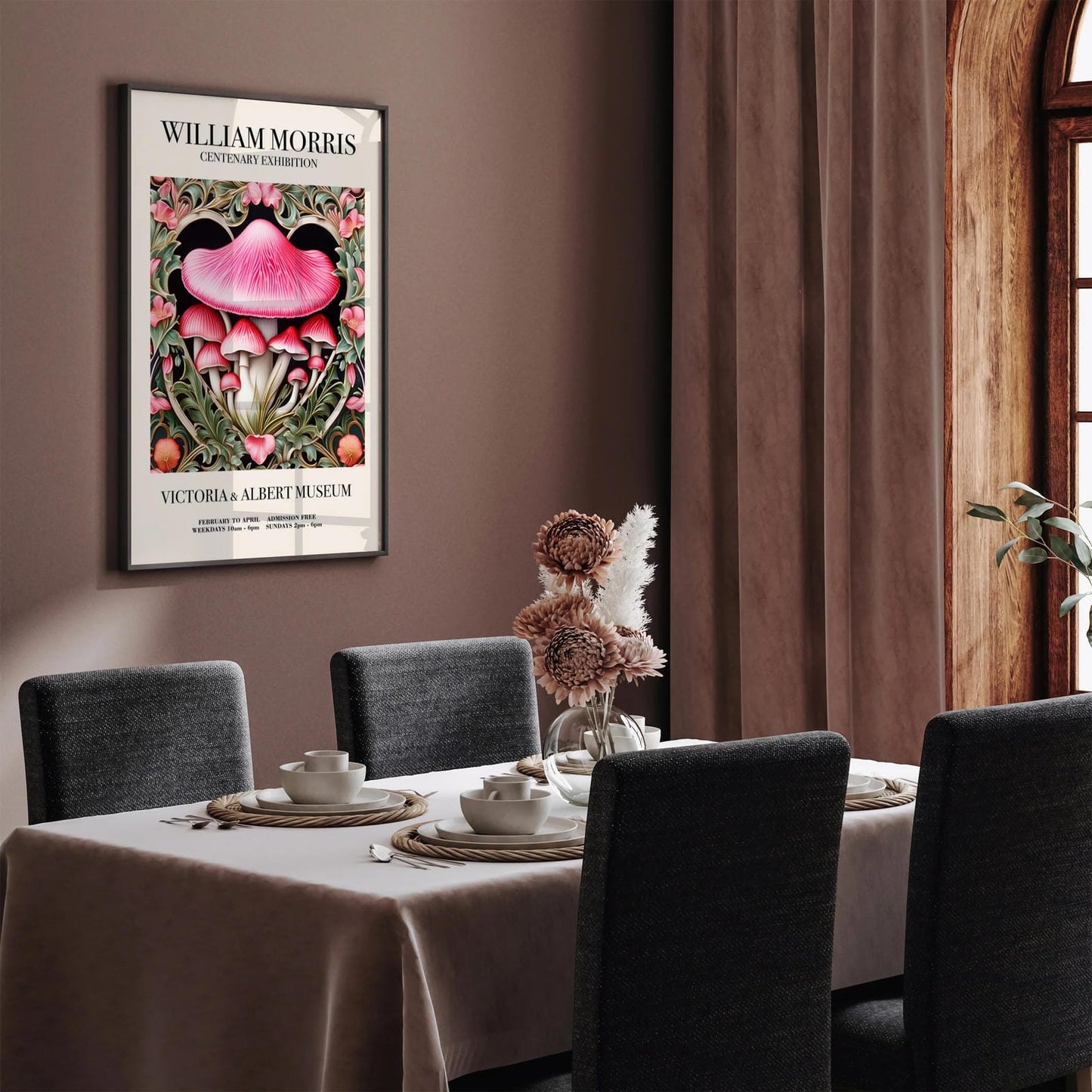 Pink Fantasy Mushrooms Art Print