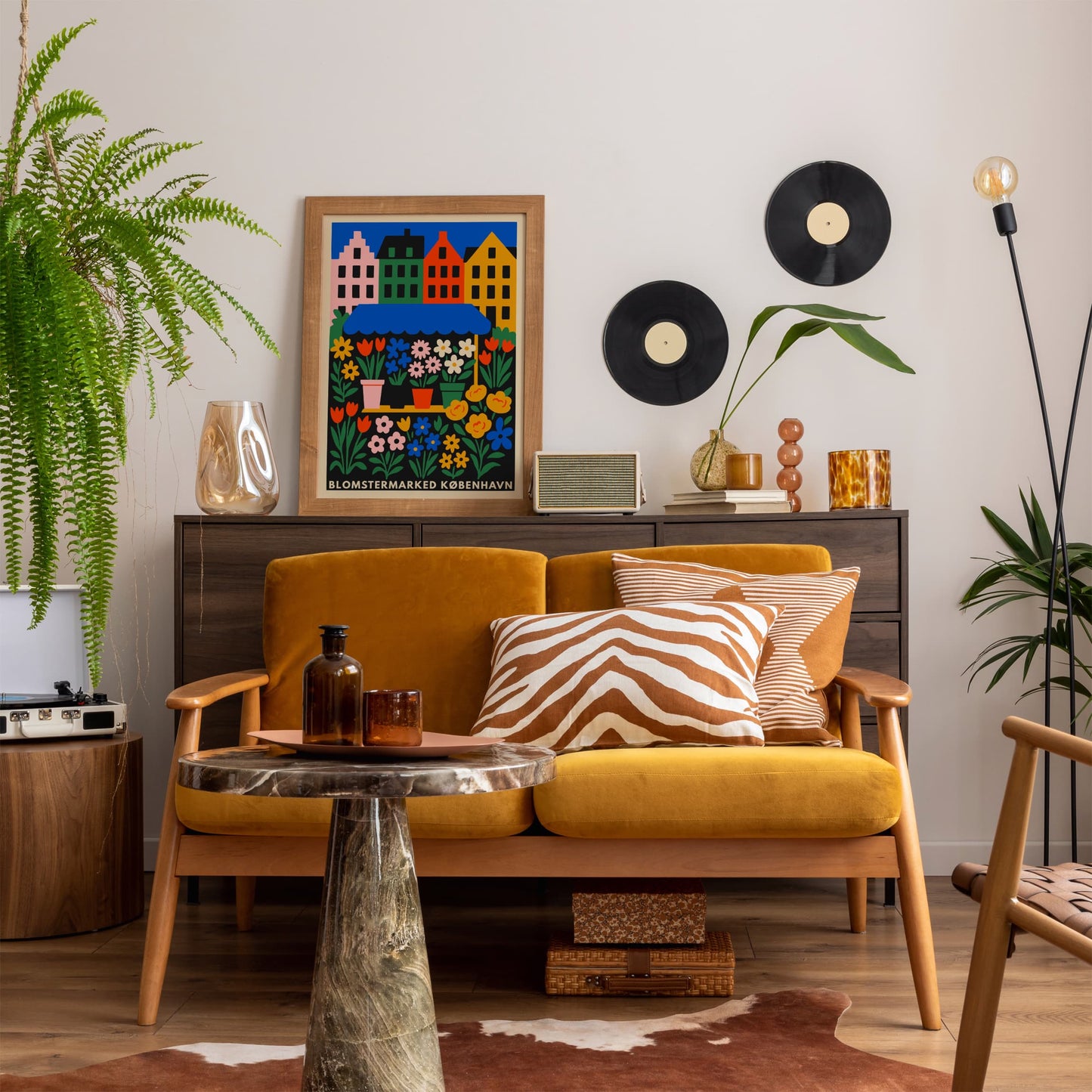 Copenhagen Flower Market Colorful Poster