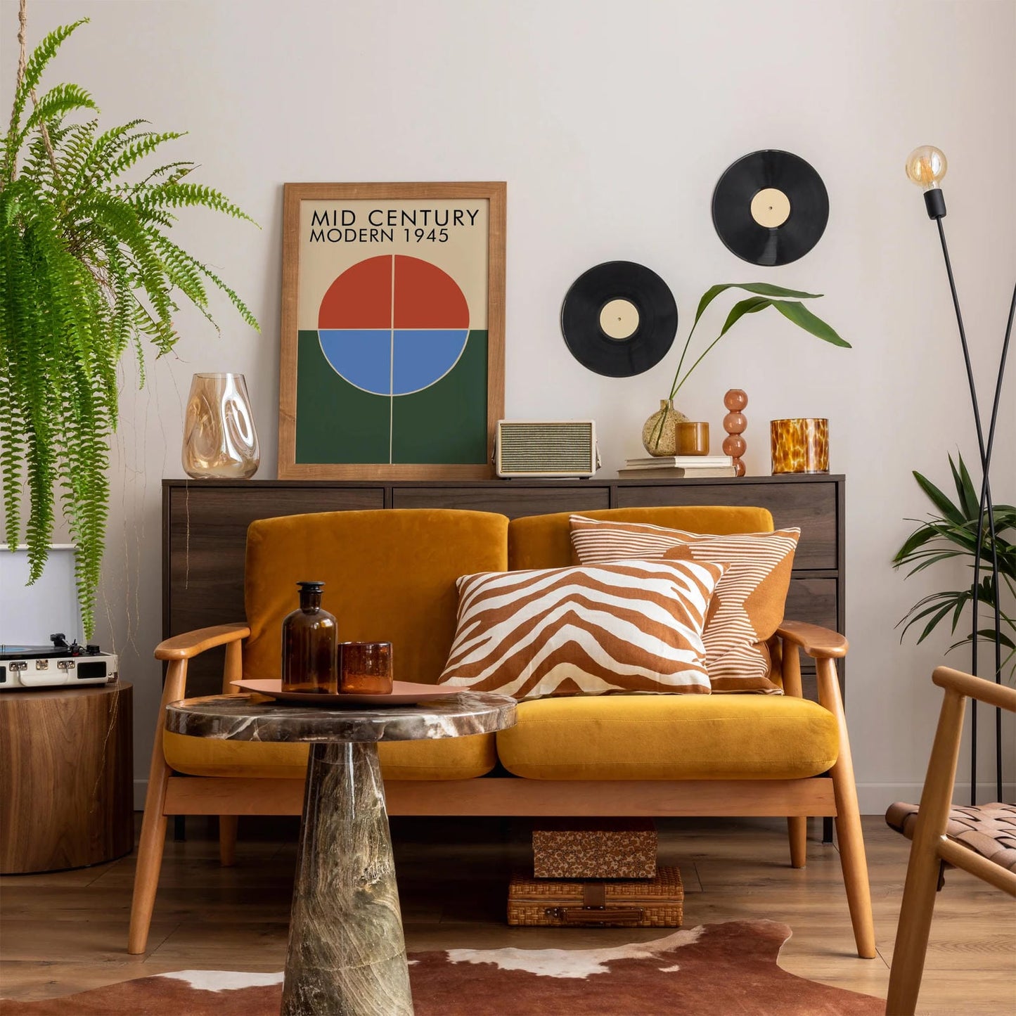 Mid Century Modern 1945 Home Office Poster