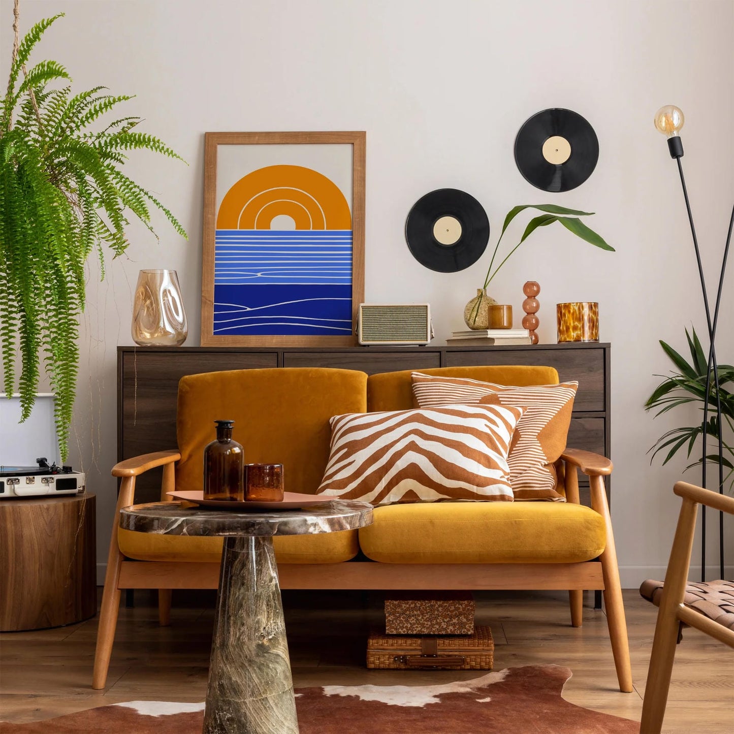 Mid Century Sun Retro Poster