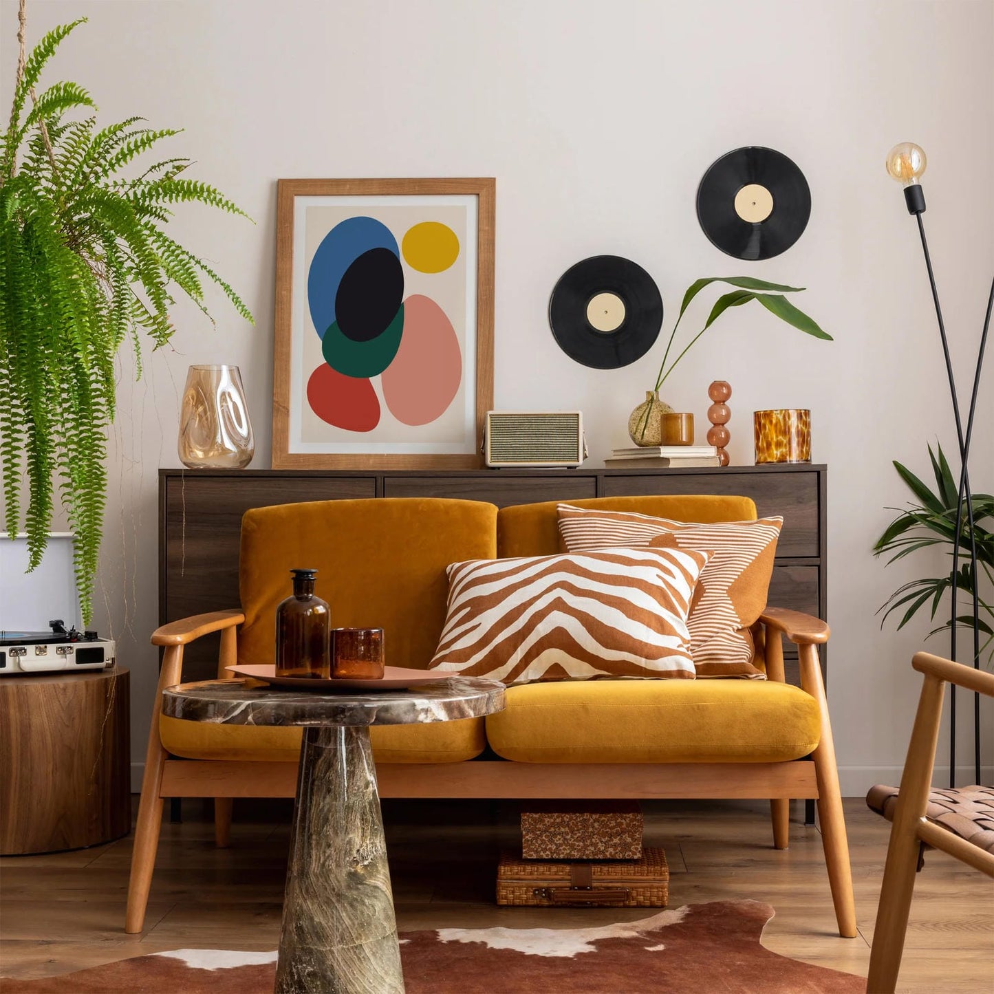 Mid Century Modern Colorful Spots Poster