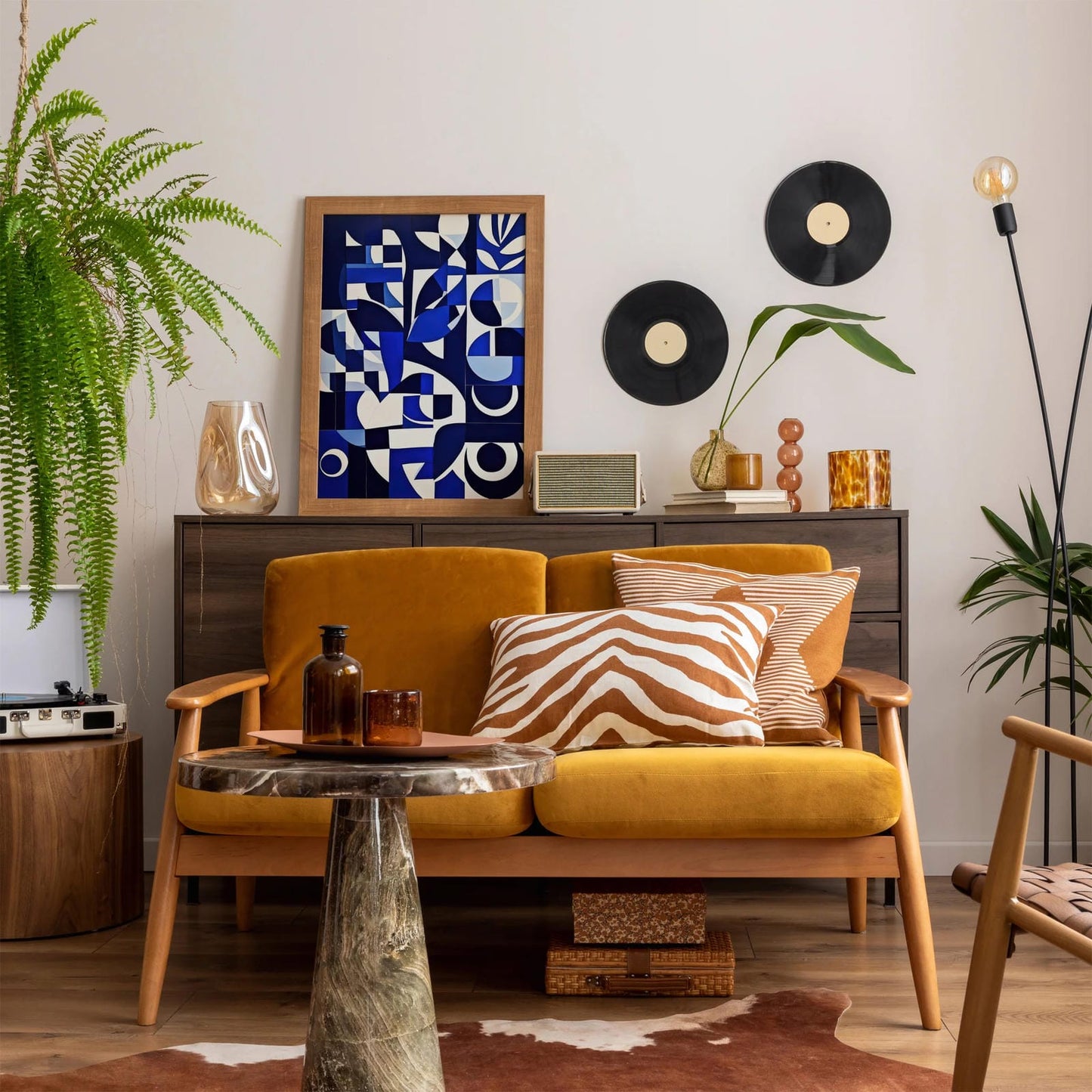 Blue Paper Cutouts Wall Art